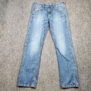 Wrangler Retro Jeans Mens 33x34 Blue Light Wash Slim Straight Stretch Denim